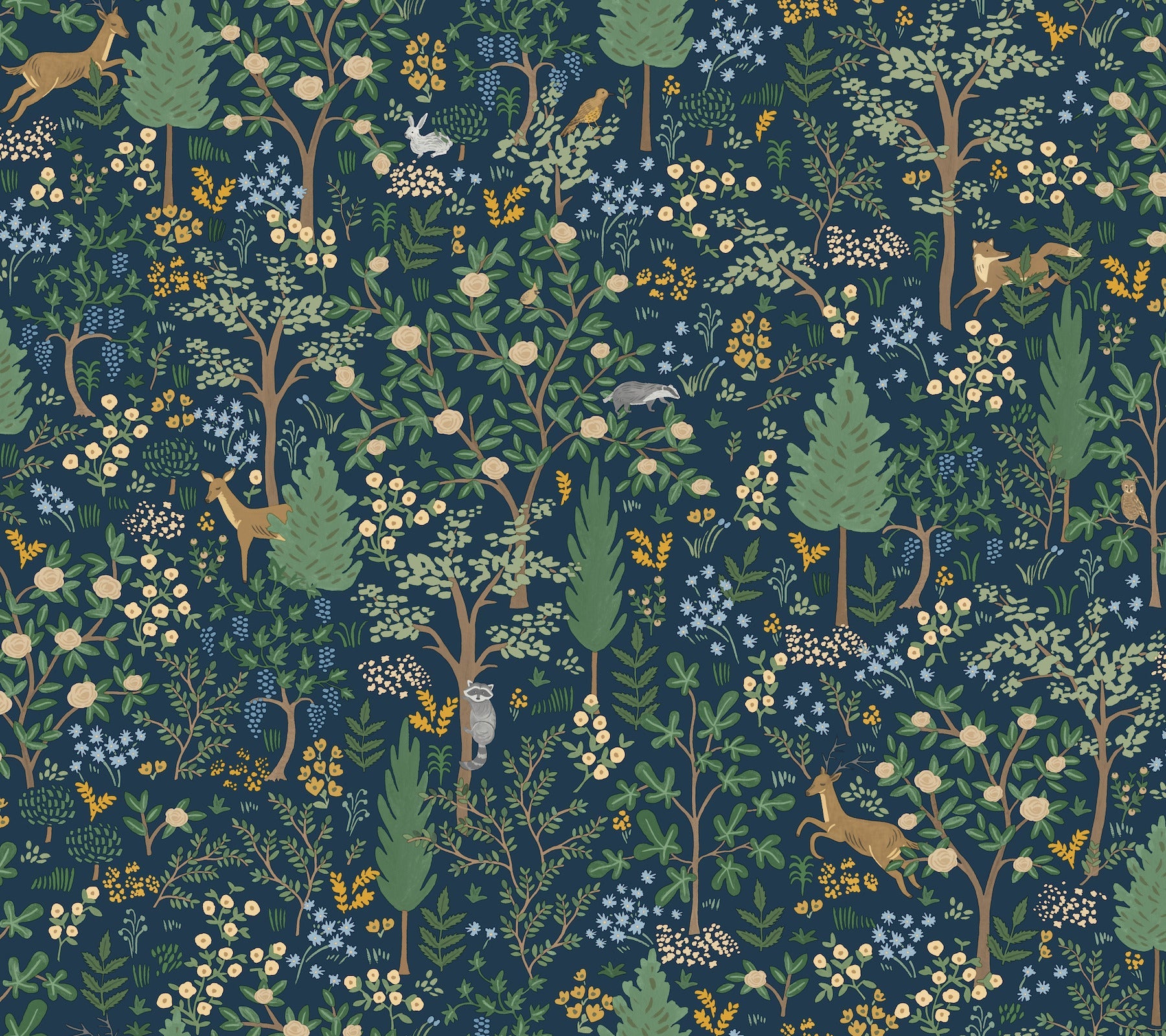 Woodland Peel + Stick Wallpaper Peel and Stick Wallpaper Rifle Paper Co. Roll Navy 