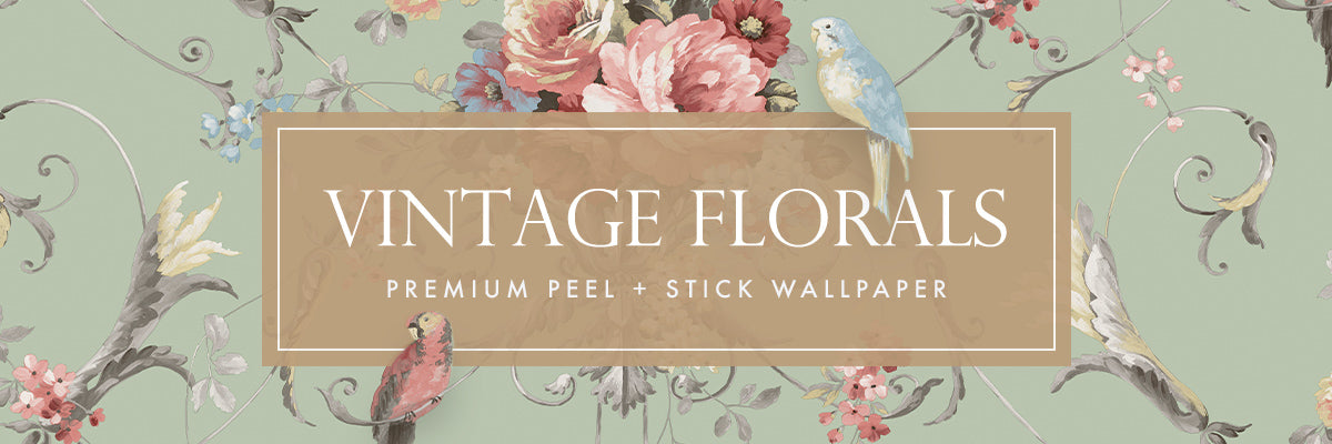 Vintage Florals Premium Peel + Stick Wallpaper
