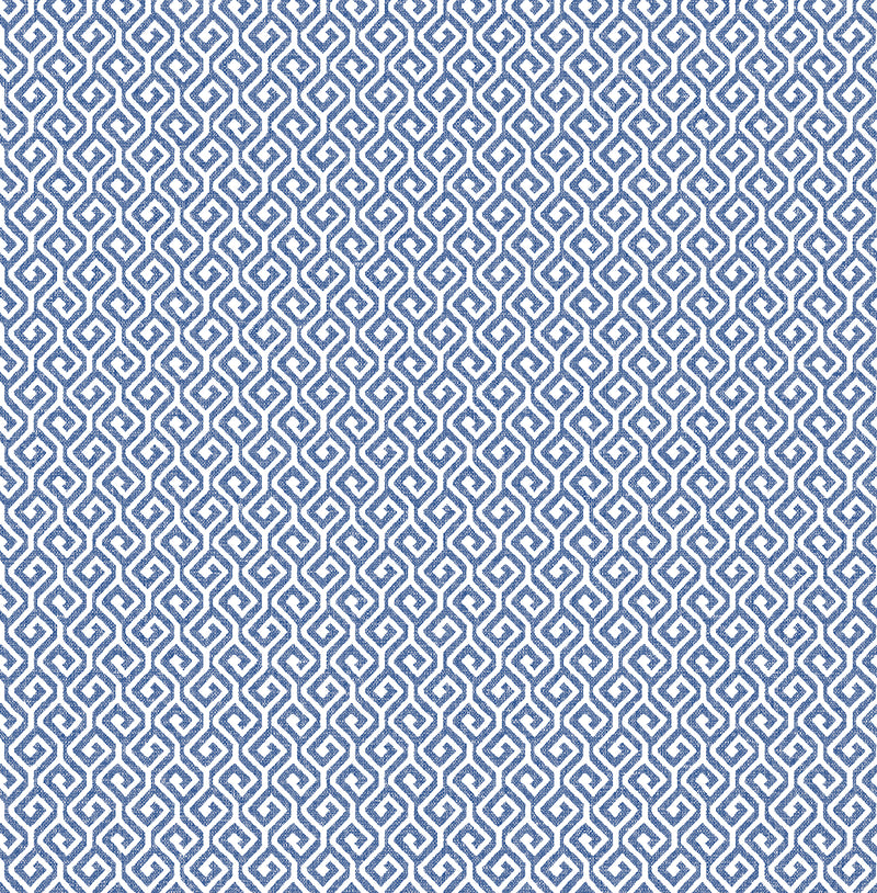 Sete Coral Greek Key Wallpaper Wallpaper A-Street Prints Double Roll Denim 