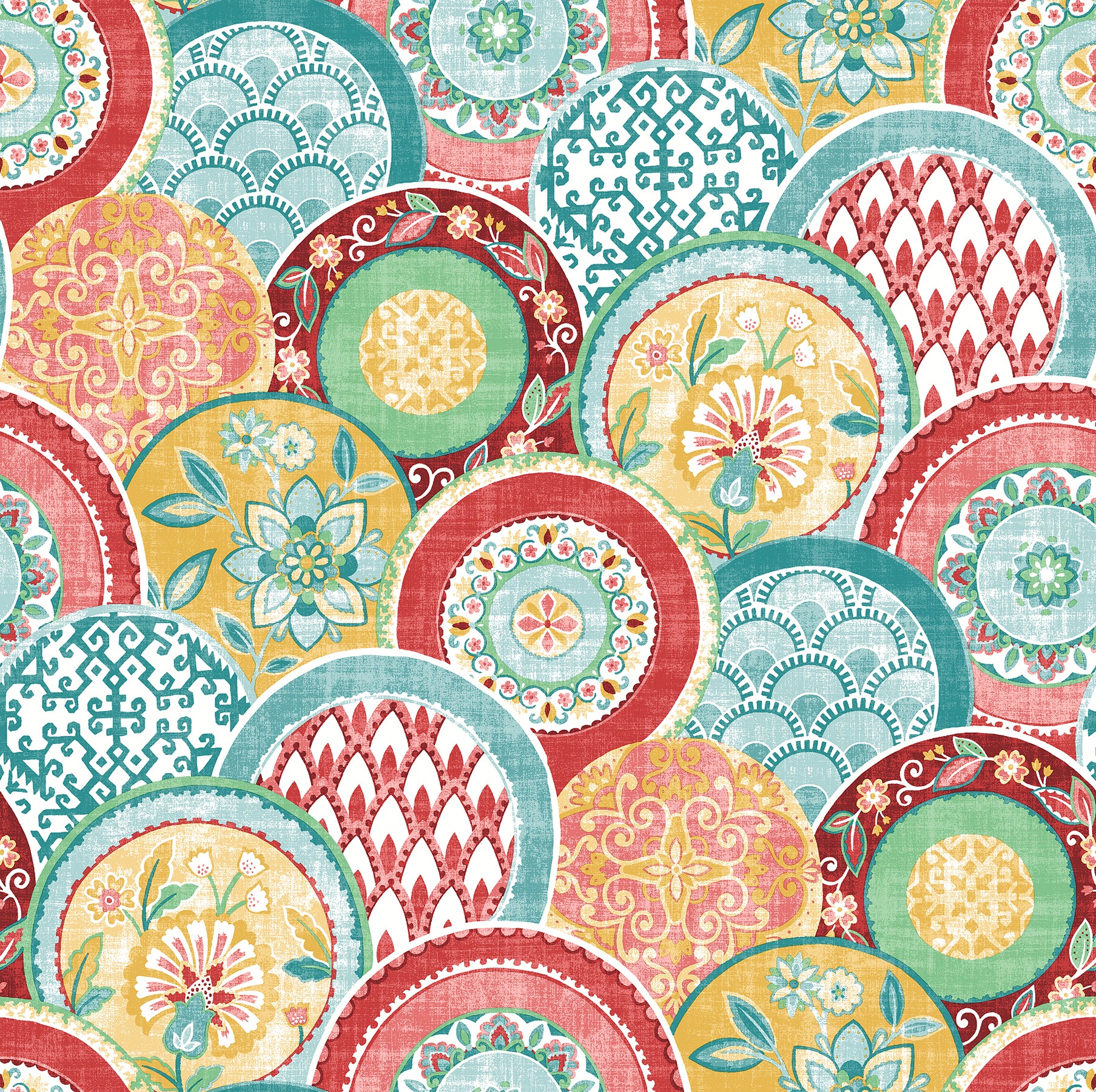 Laguna Coral Plate Wallpaper Wallpaper A-Street Prints Double Roll Coral 