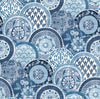 Laguna Coral Plate Wallpaper Wallpaper A-Street Prints Double Roll Blue 