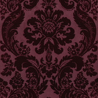 Shadow Flocked Damask Wallpaper Wallpaper A-Street Prints Double Roll Merlot 