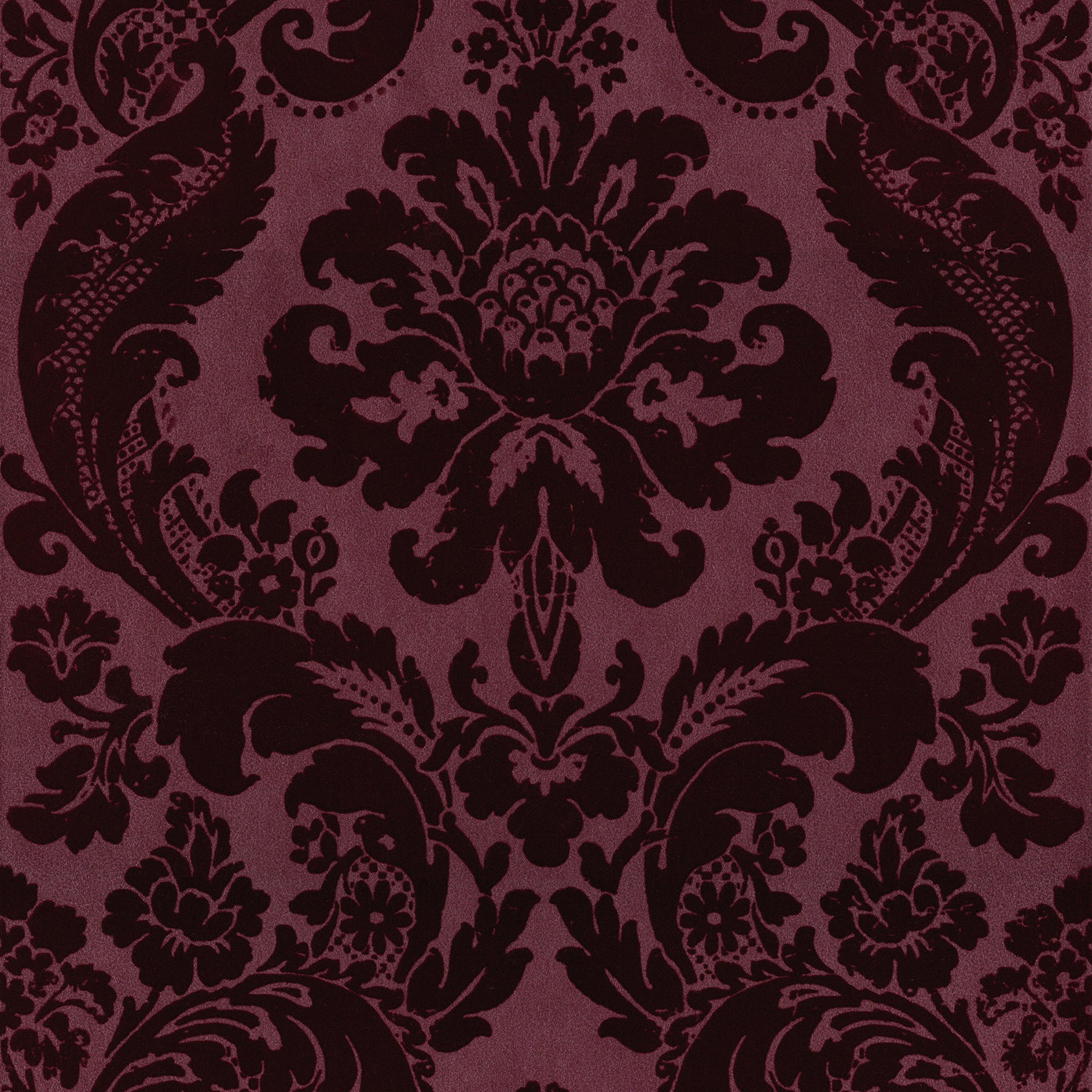 Shadow Flocked Damask Wallpaper Wallpaper A-Street Prints Double Roll Merlot 