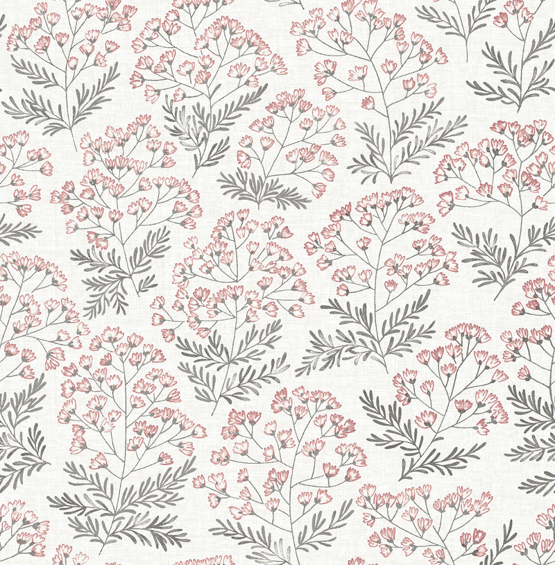 Floret Floral Wallpaper Wallpaper A-Street Prints Double Roll Pink 
