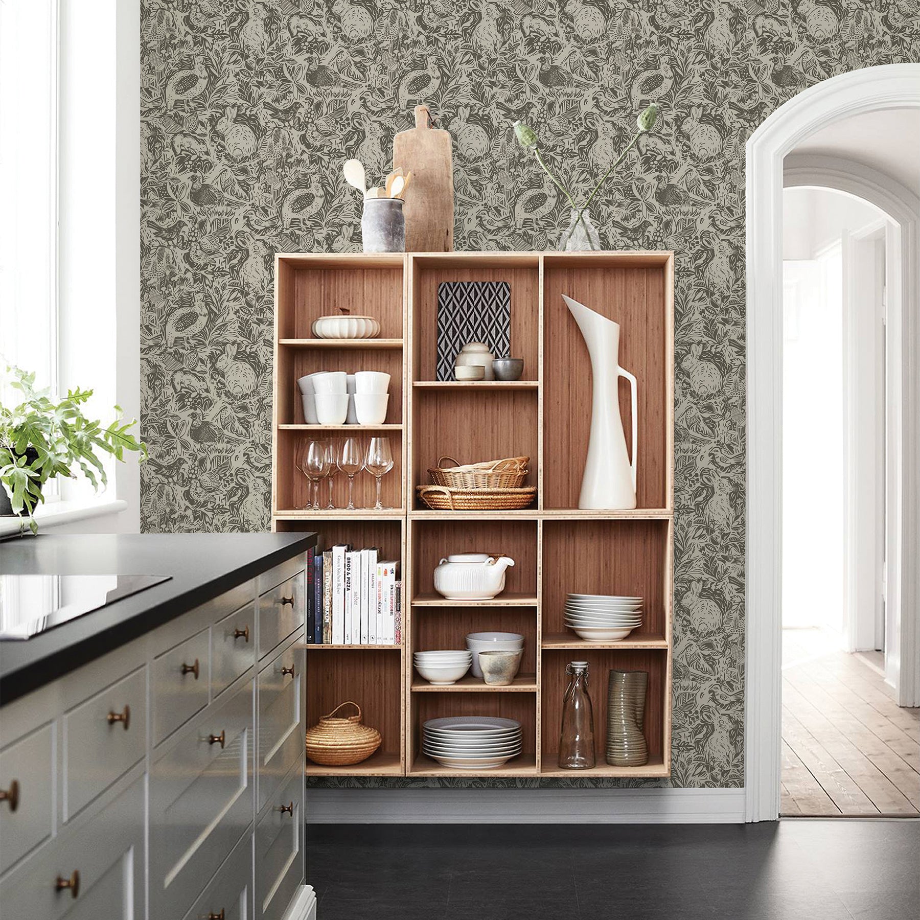 Revival Dark Fauna Wallpaper Wallpaper A-Street Prints   