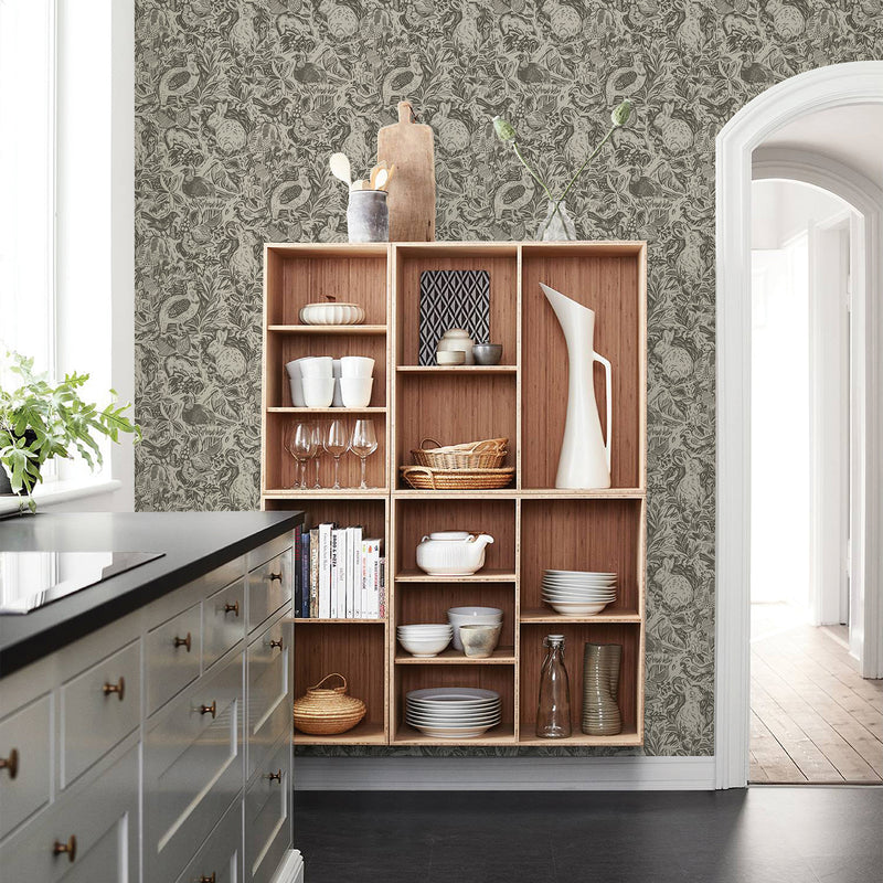 Revival Dark Fauna Wallpaper Wallpaper A-Street Prints   