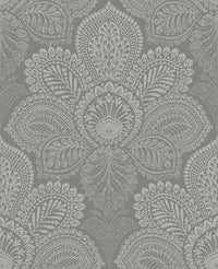 Triumph Medallion Wallpaper Wallpaper A-Street Prints Double Roll Grey 
