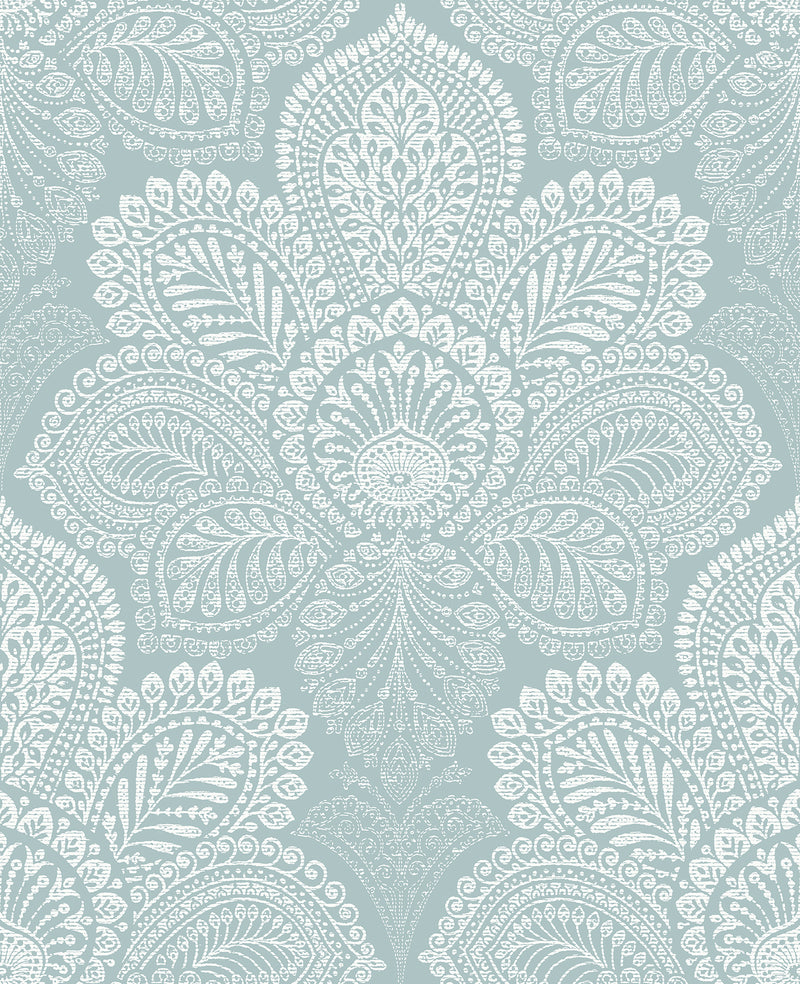 Triumph Medallion Wallpaper Wallpaper A-Street Prints Double Roll Light Blue 