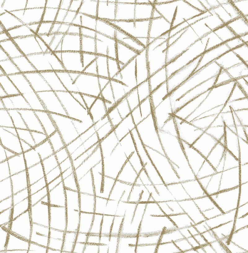 Willy Nilly Brushstrokes Wallpaper Wallpaper A-Street Prints Double Roll Gold 