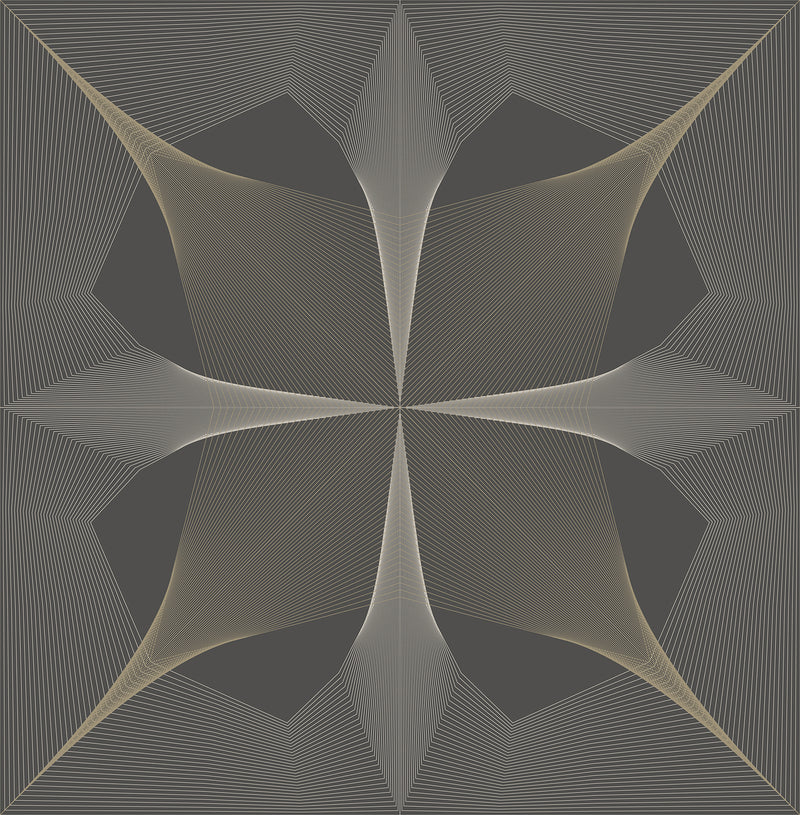 Radius Geometric Wallpaper Wallpaper A-Street Prints Double Roll Dark Brown 