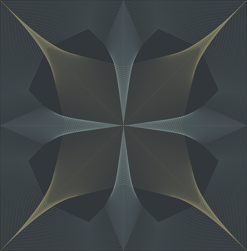 Radius Geometric Wallpaper Wallpaper A-Street Prints Double Roll Navy 