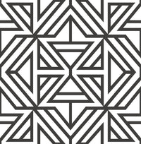 Helios Geometric Wallpaper Wallpaper A-Street Prints Double Roll Black 