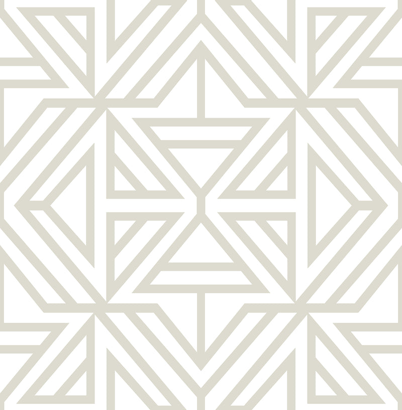 Helios Geometric Wallpaper Wallpaper A-Street Prints Double Roll Bone 