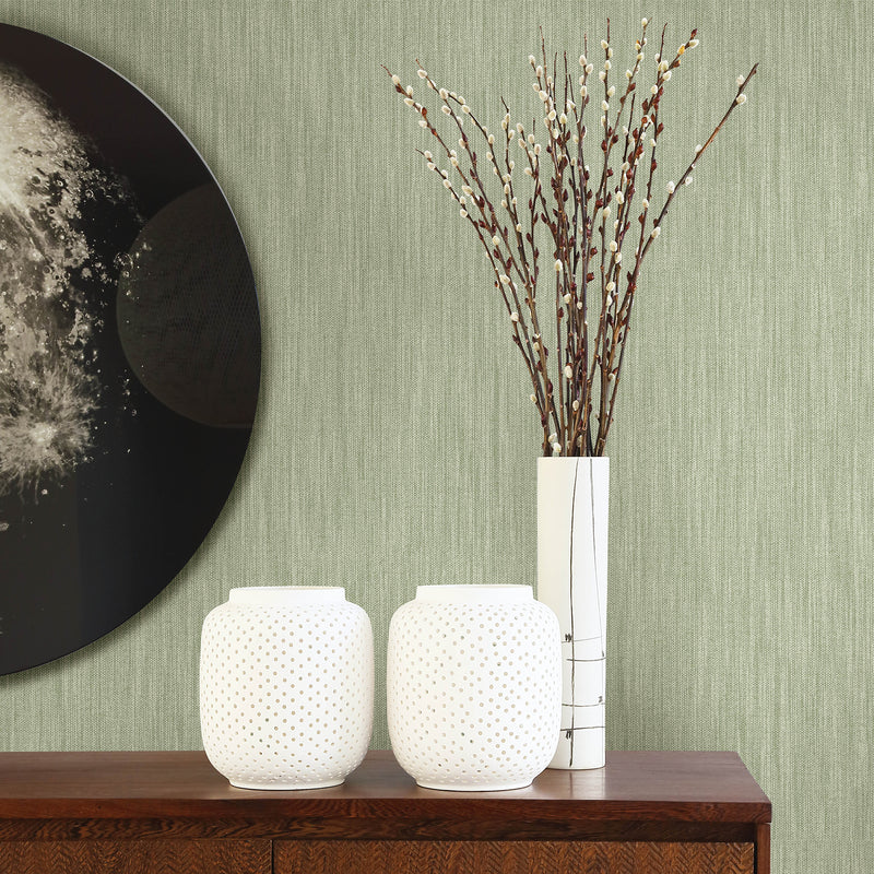 Chenille Faux Linen Wallpaper Wallpaper A-Street Prints   