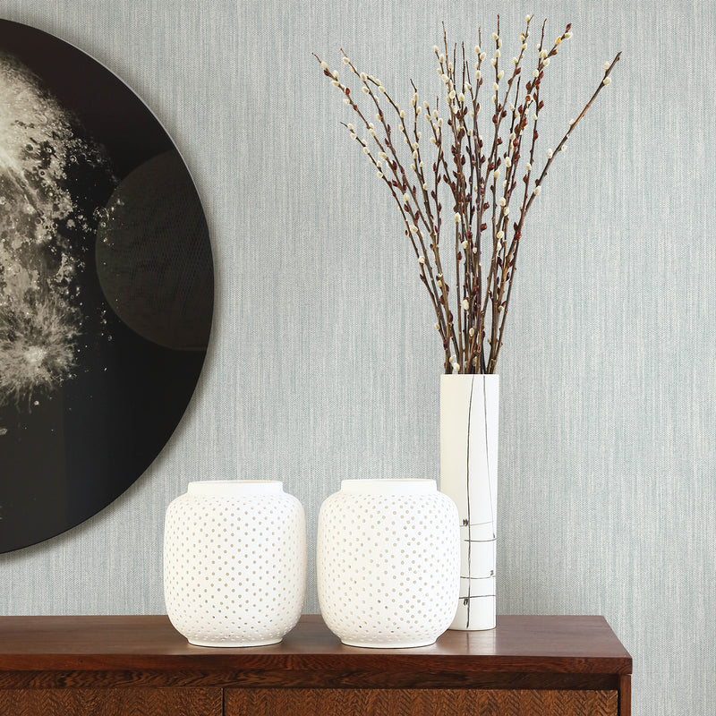 Chenille Faux Linen Wallpaper Wallpaper A-Street Prints   