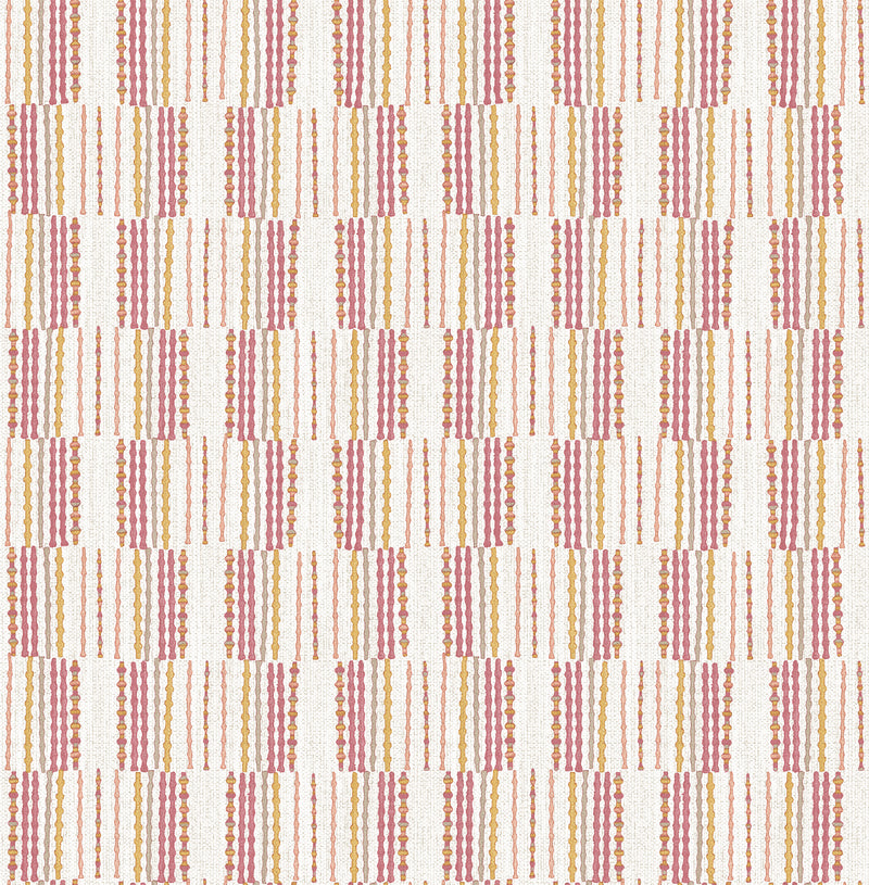 Burgen Geometric Linen Wallpaper Wallpaper A-Street Prints Double Roll Orange 
