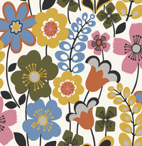 Piper Floral Wallpaper Wallpaper A-Street Prints Double Roll Multicolor 