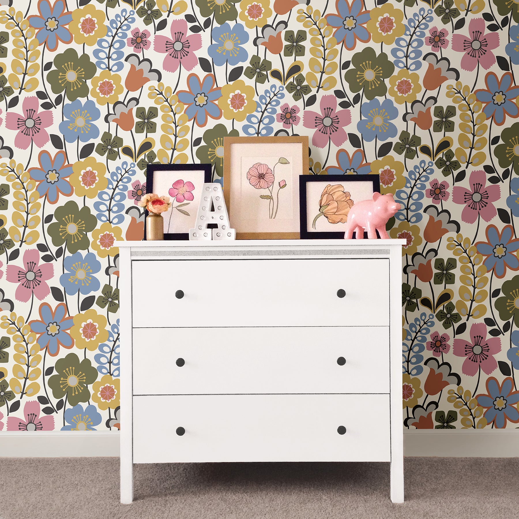 Piper Floral Wallpaper Wallpaper A-Street Prints   