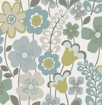 Piper Floral Wallpaper Wallpaper A-Street Prints Double Roll Green 
