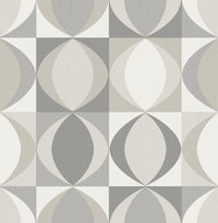 Archer Linen Geometric Wallpaper Wallpaper A-Street Prints Double Roll Grey 