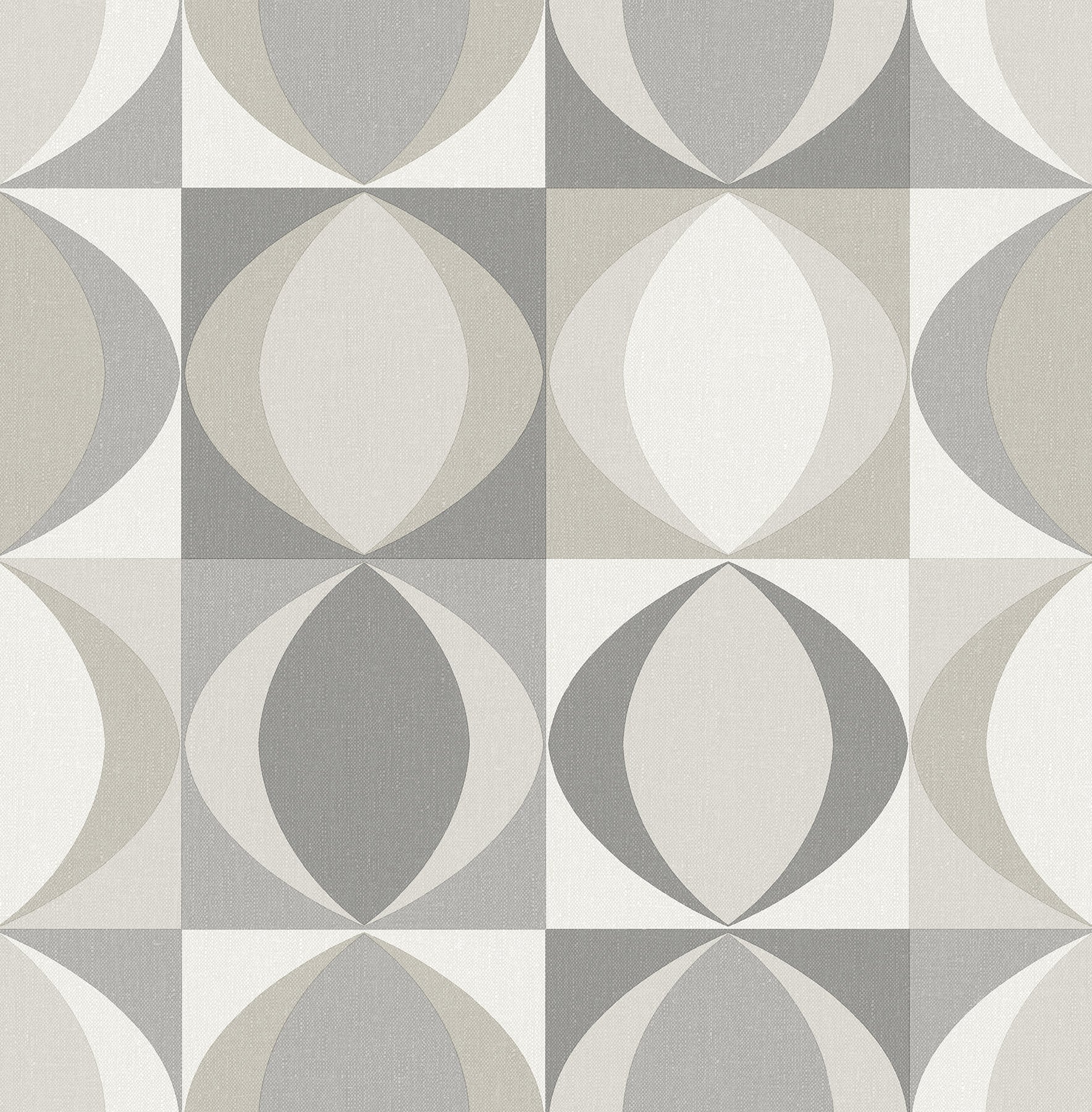 Archer Linen Geometric Wallpaper Wallpaper A-Street Prints Double Roll Grey 