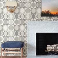 Archer Linen Geometric Wallpaper Wallpaper A-Street Prints   