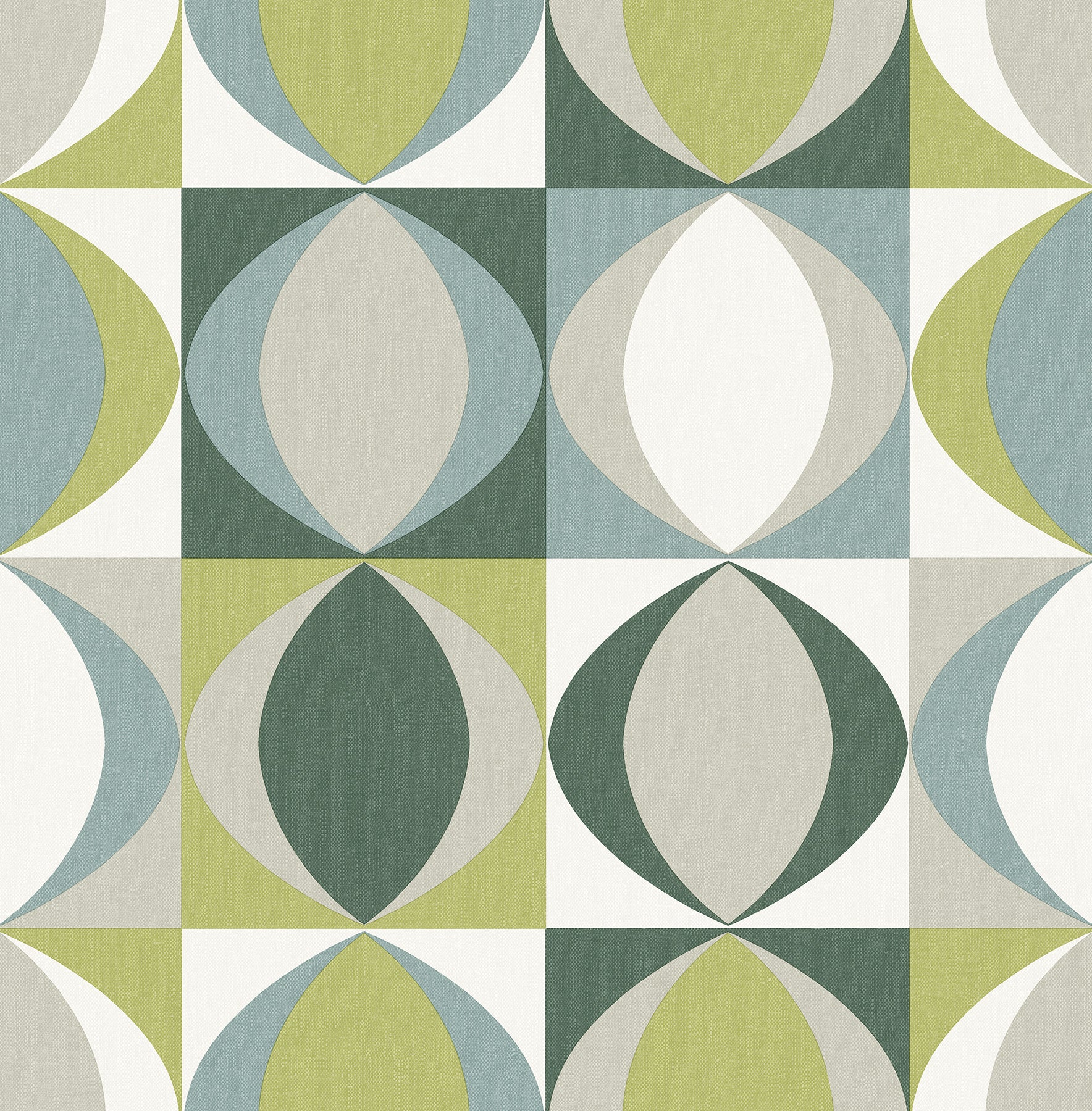 Archer Linen Geometric Wallpaper Wallpaper A-Street Prints Double Roll Green 