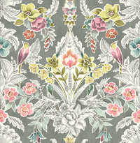 Vera Floral Damask Wallpaper Wallpaper A-Street Prints Double Roll Multicolor 