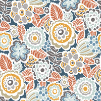 Lucy Floral Wallpaper Wallpaper A-Street Prints Double Roll Navy 