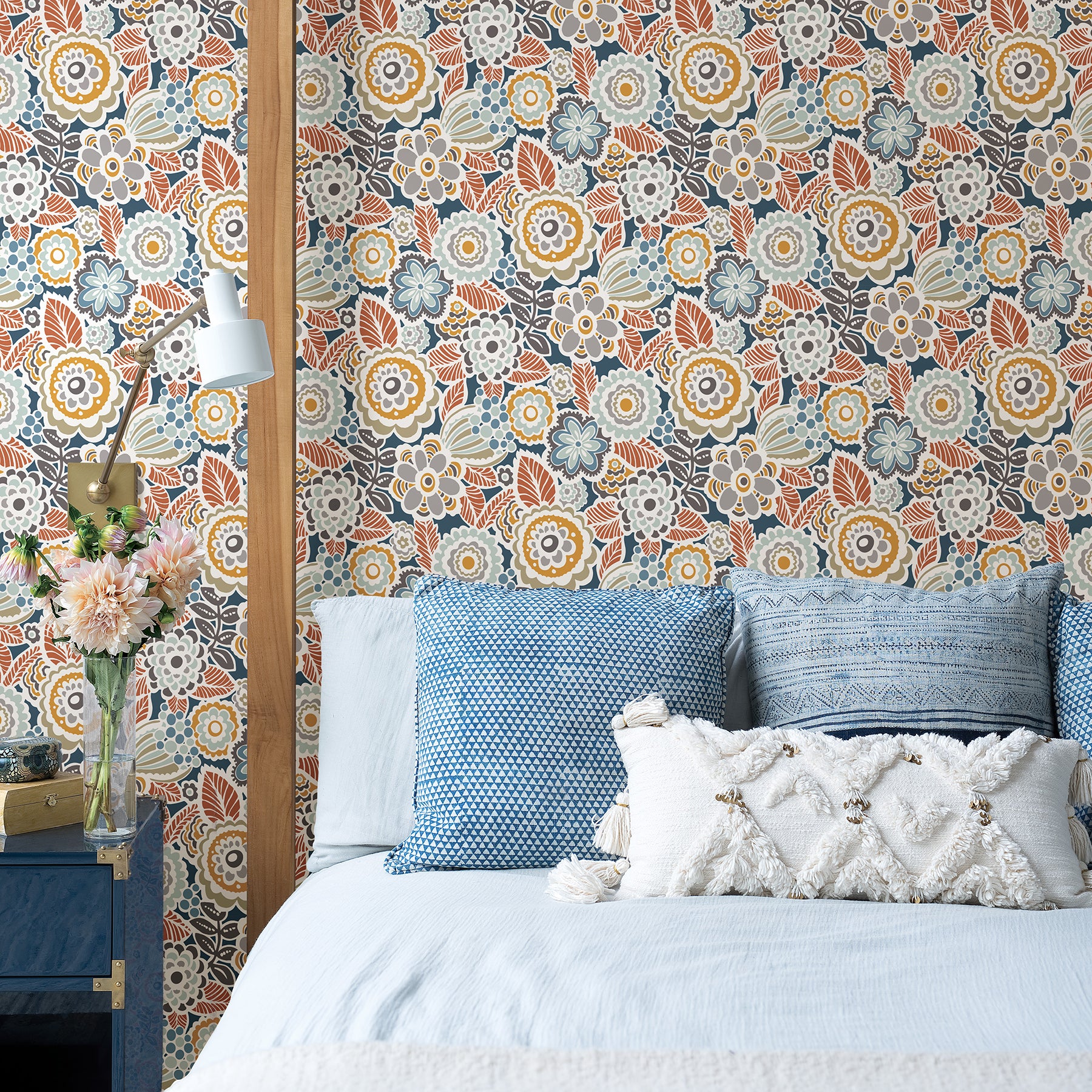 Lucy Floral Wallpaper Wallpaper A-Street Prints   