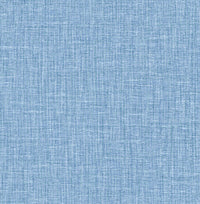 Jocelyn Faux Linen Wallpaper Wallpaper A-Street Prints Double Roll Blue 