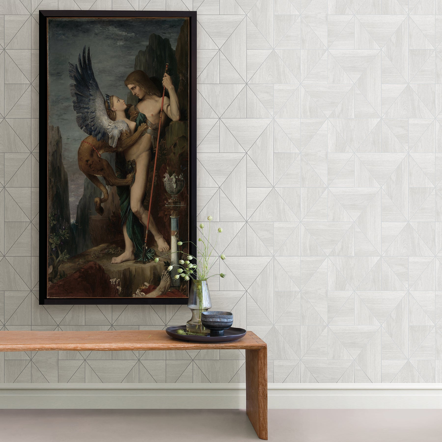 Cheverny Light Geometric Wood Wallpaper Wallpaper A-Street Prints   