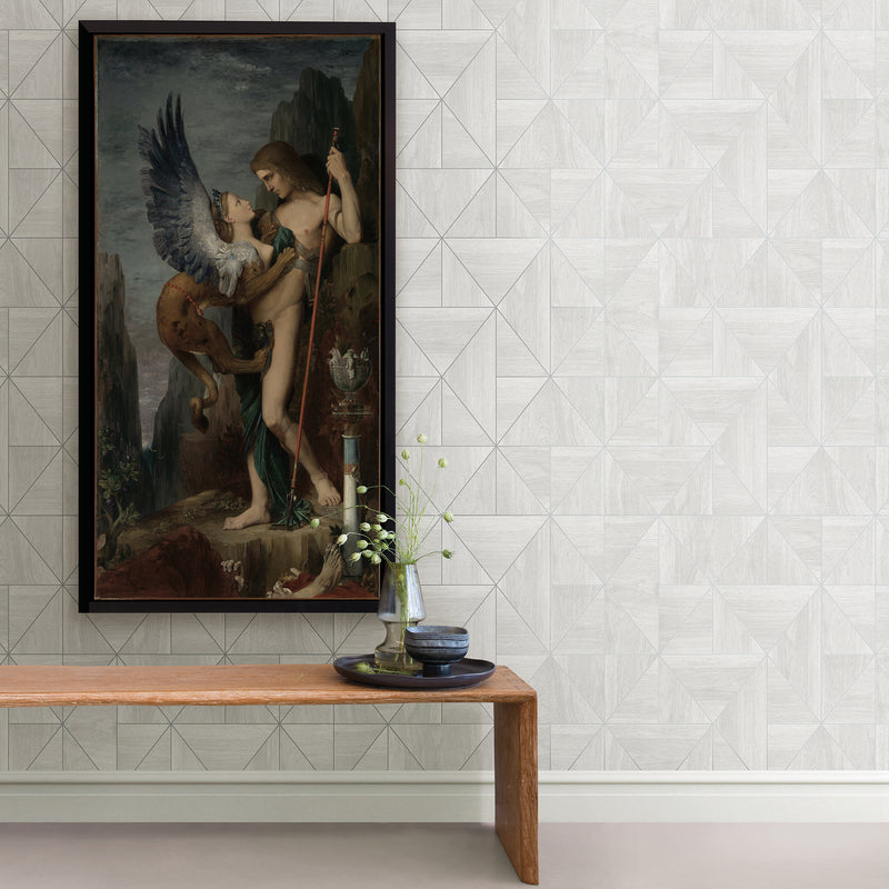 Cheverny Light Geometric Wood Wallpaper Wallpaper A-Street Prints   
