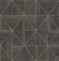 Cheverny Light Geometric Wood Wallpaper Wallpaper A-Street Prints Double Roll Dark Brown 