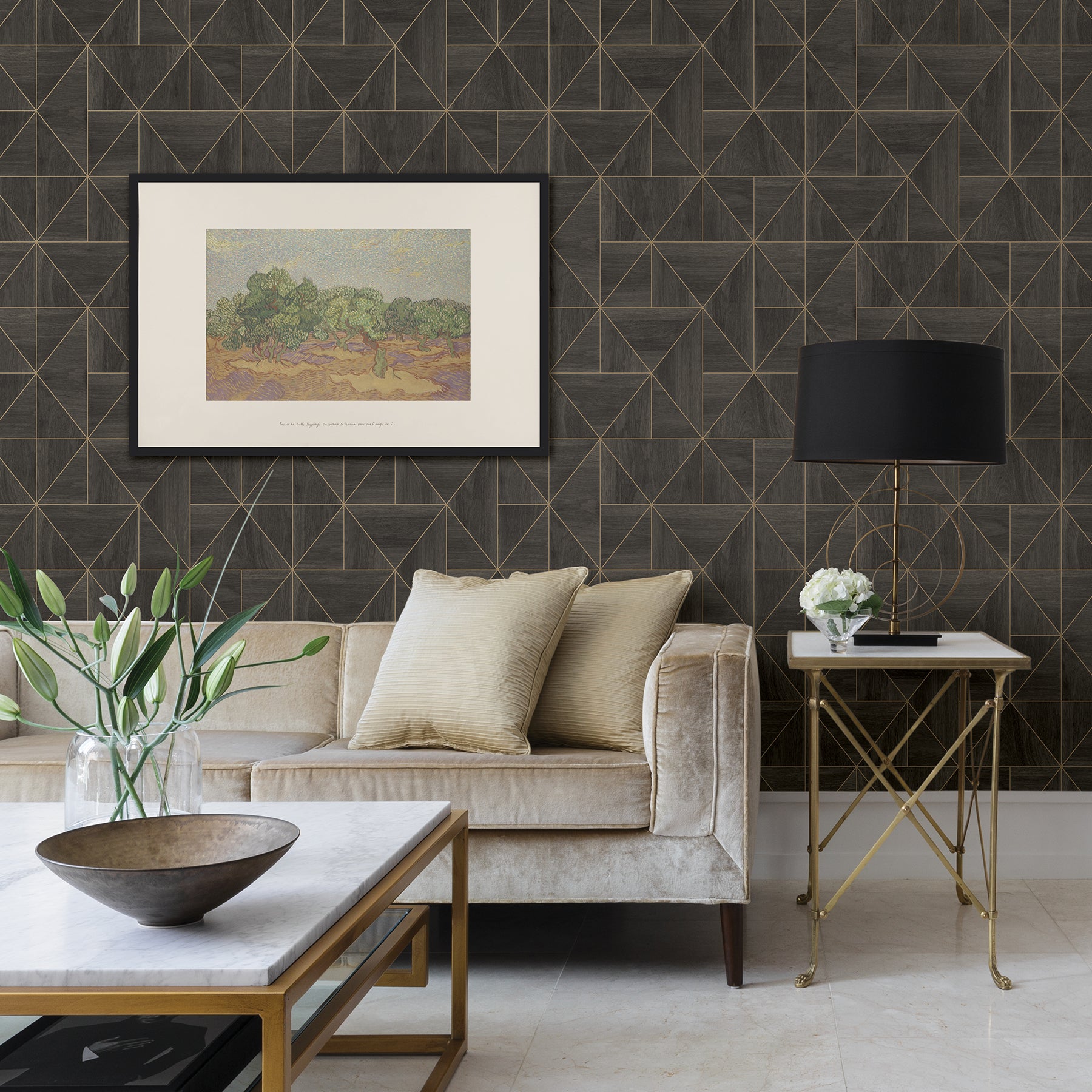 Cheverny Light Geometric Wood Wallpaper Wallpaper A-Street Prints   