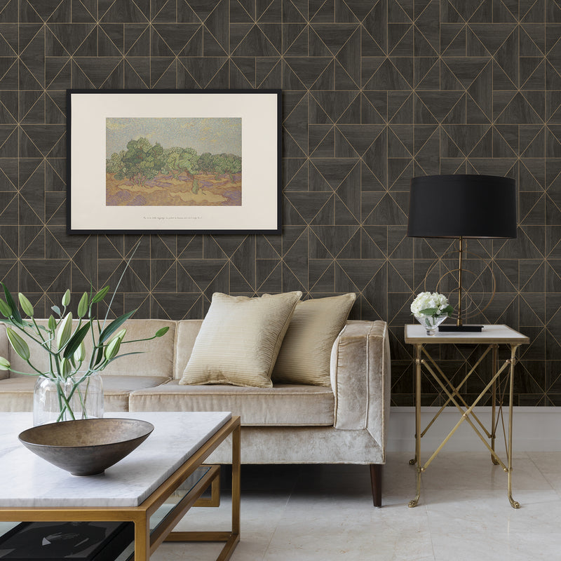 Cheverny Light Geometric Wood Wallpaper Wallpaper A-Street Prints   