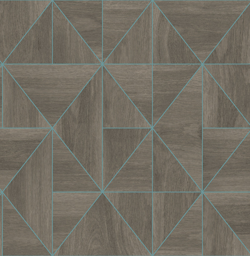 Cheverny Light Geometric Wood Wallpaper Wallpaper A-Street Prints Double Roll Coffee 
