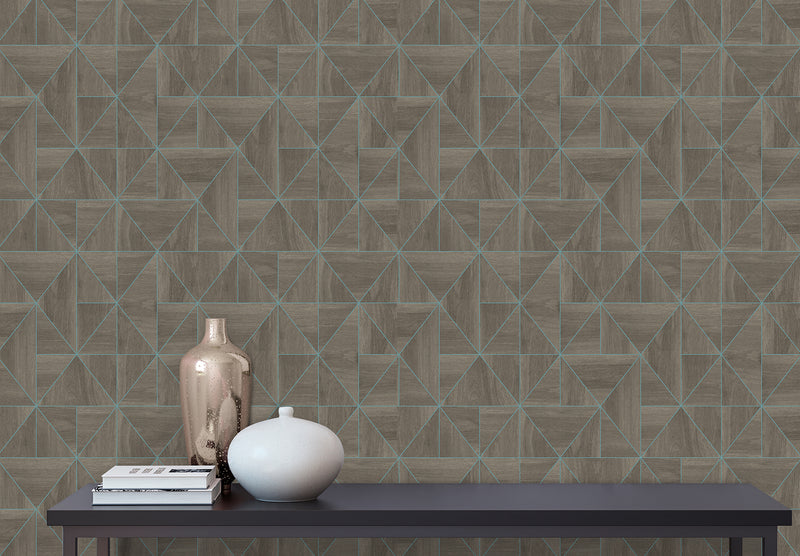 Cheverny Light Geometric Wood Wallpaper Wallpaper A-Street Prints   