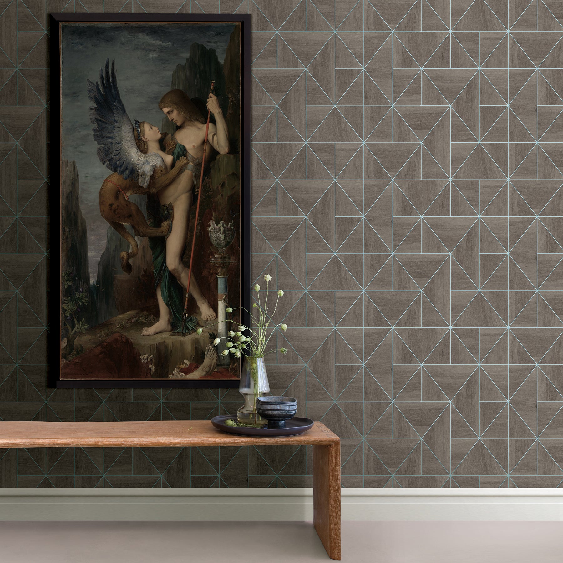 Cheverny Light Geometric Wood Wallpaper Wallpaper A-Street Prints   
