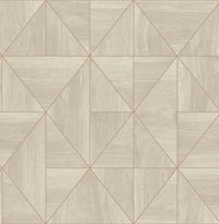 Cheverny Light Geometric Wood Wallpaper Wallpaper A-Street Prints Double Roll Cream 