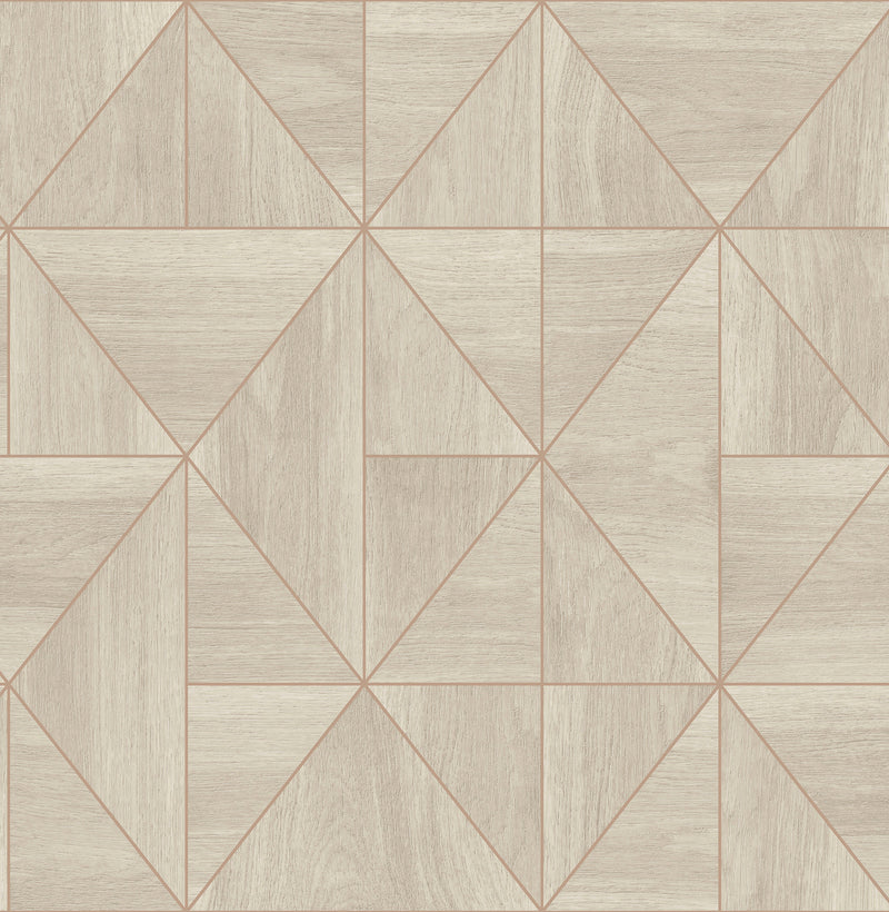 Cheverny Light Geometric Wood Wallpaper Wallpaper A-Street Prints Double Roll Cream 