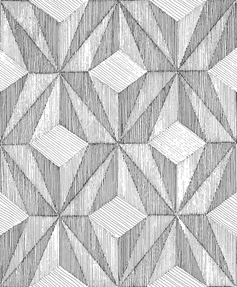 Paragon Geometric Wallpaper Wallpaper A-Street Prints Double Roll Black 
