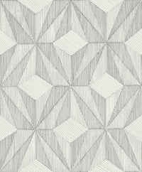 Paragon Geometric Wallpaper Wallpaper A-Street Prints Double Roll Silver 