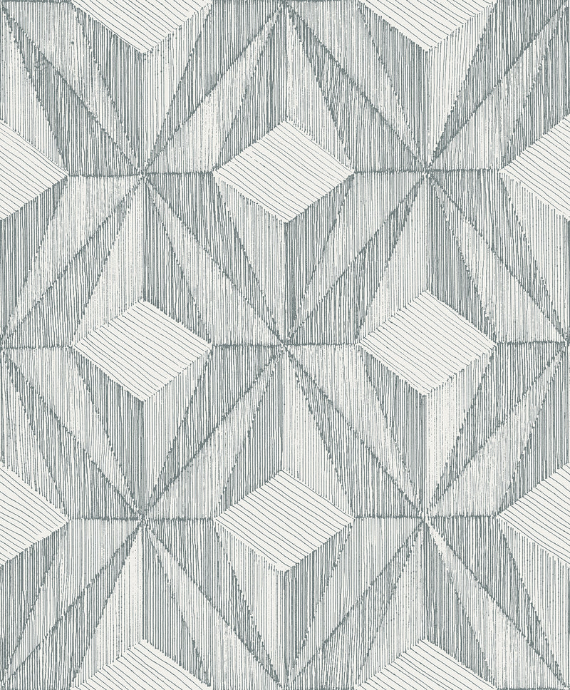 Paragon Geometric Wallpaper Wallpaper A-Street Prints Double Roll Slate 