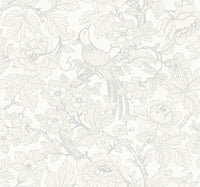 Beaufort Dove Peony Chinoiserie Wallpaper Wallpaper A-Street Prints Double Roll Dove 