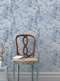 Beaufort Dove Peony Chinoiserie Wallpaper Wallpaper A-Street Prints   