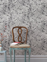 Beaufort Dove Peony Chinoiserie Wallpaper Wallpaper A-Street Prints   