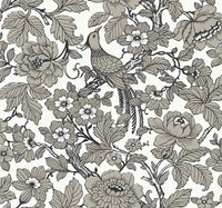 Beaufort Dove Peony Chinoiserie Wallpaper Wallpaper A-Street Prints Double Roll Black 