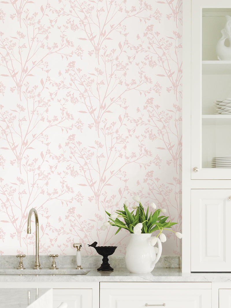 Southport Blush Delicate Branches Wallpaper Wallpaper A-Street Prints   