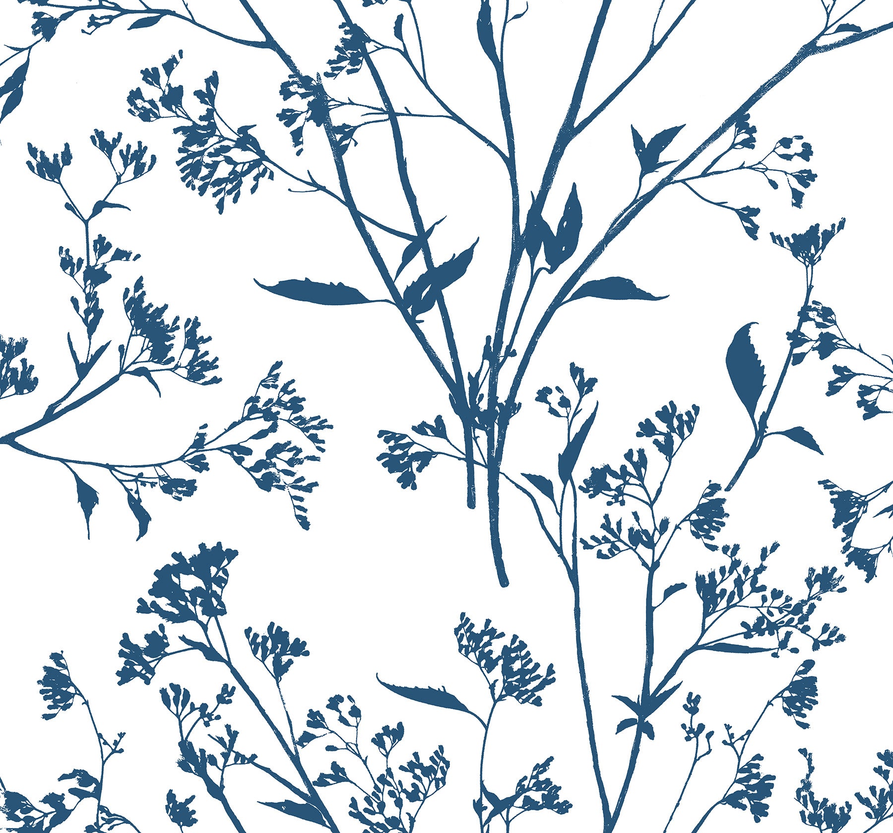 Southport Blush Delicate Branches Wallpaper Wallpaper A-Street Prints Double Roll Indigo 